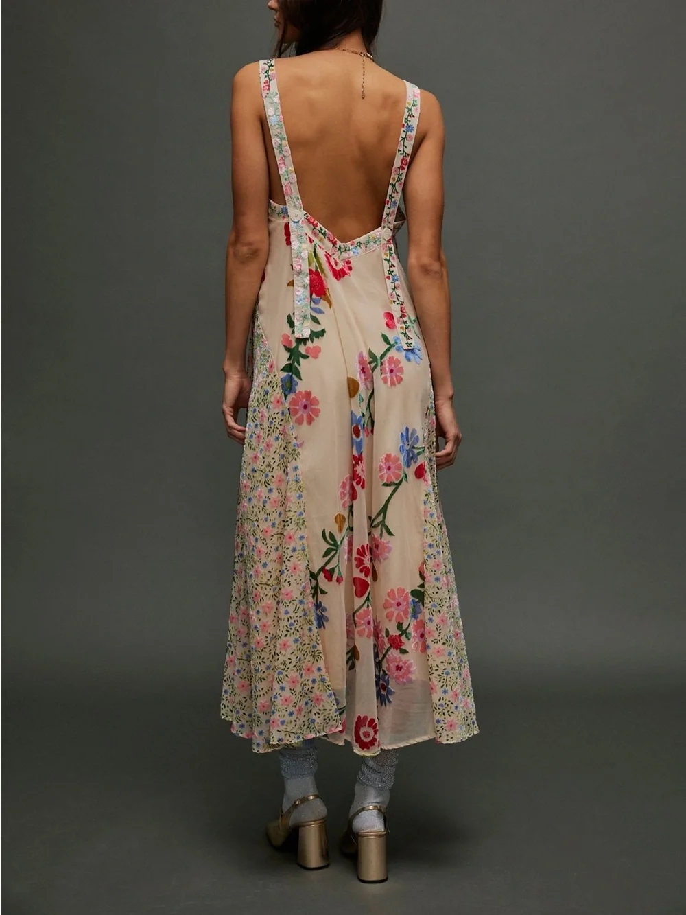 Free People falling petals velvet maxi dress - Picture 4 of 4